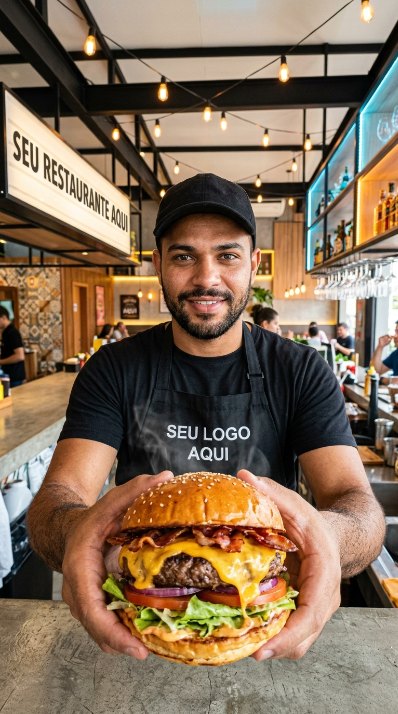 Exemplo de peça para hamburgueria